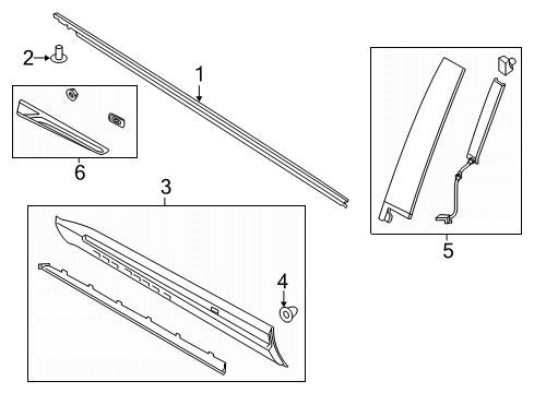 2020 Lincoln Aviator Exterior Trim - Front Door MOULDING - DOOR OUTSIDE Diagram for LC5Z7820554F
