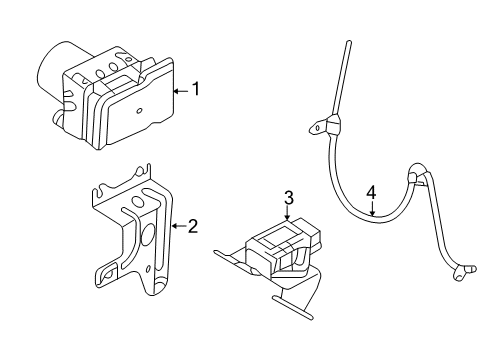 2007 Hyundai Entourage ABS Components Bracket-Hydraulic Module Diagram for 589604D000