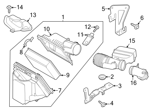 Filters Air Cleaner Assembly Lower Insulator Diagram for LC3Z9P686A