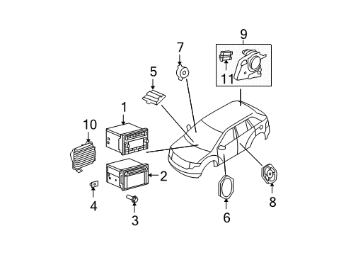 1999 Chevrolet Express 2500 Sound System Rear Door Speaker Diagram for 6U5Z18808NA