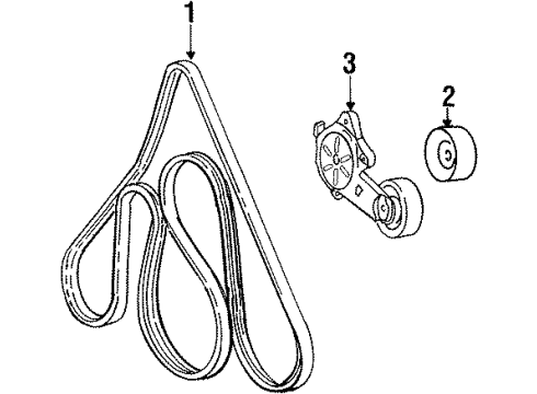 2000 Mercury Grand Marquis Belts & Pulleys Serpentine Belt Diagram for 1W7Z8620AA