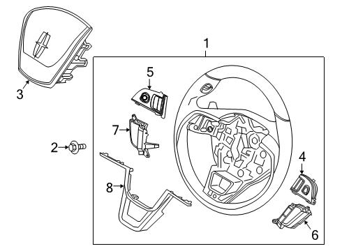 2022 Lincoln Corsair Steering Column & Wheel, Steering Gear & Linkage Steering Wheel Bolt Diagram for W705985S451