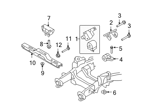 2008 Ford Expedition Engine & Trans Mounting Lower Mount Bolt Diagram for W708103S439