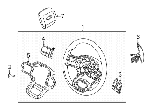 2022 Ford F-150 Steering Column & Wheel, Steering Gear & Linkage WHEEL ASY - STEERING Diagram for NL3Z3600PA