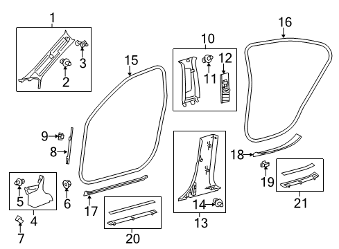 2014 Lexus ES300h Interior Trim - Pillars, Rocker & Floor Plate, Front Door Scuff Diagram for 6791133110