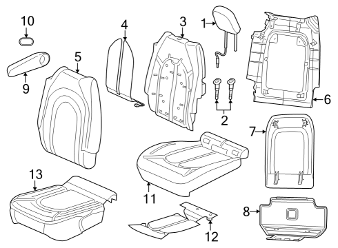 2018 Chrysler Pacifica Heated Seats Rear Stow Seat Back Cover Diagram for 6EC91LV5AA