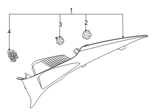 2020 Hyundai Sonata Interior Trim - Quarter Panels Trim Assembly-RR Pillar RH Diagram for 85860L0000MMH