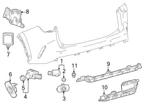 Electrical Components - Rear Bumper Sensor, Ultrasonic Diagram for 89341K0060D6