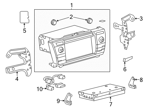 2017 Toyota Corolla Navigation System Components Navigation System Kit Diagram for 8680402100