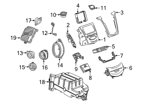 2020 Cadillac Escalade Navigation System Instrument Panel Speaker Diagram for 84448779