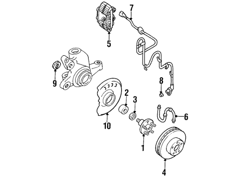 1991 Nissan 300ZX Front Brakes Seal Kit Disc Diagram for D1ABM30P25