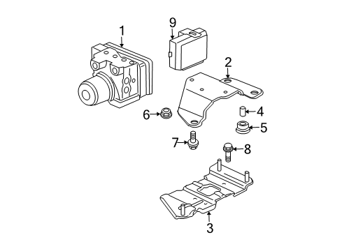 2006 Acura MDX ABS Components Bracket B, Modulator Diagram for 57116S9VA61