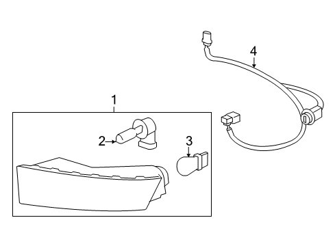 2009 Cadillac Escalade ESV Fog & Signal Lamps Socket & Wire Diagram for 15789983