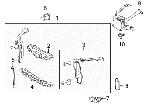 2013 Lexus LS460 Automatic Temperature Controls Support Sub-Assy, Radiator Diagram for 5320550070