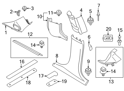 2021 Mini Cooper Lift Gate Trunk Lid Lock Diagram for 51247337576