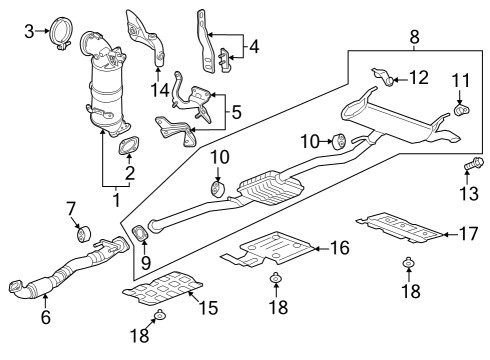 2022 GMC Terrain Exhaust Components Catalytic Converter Diagram for 25203924