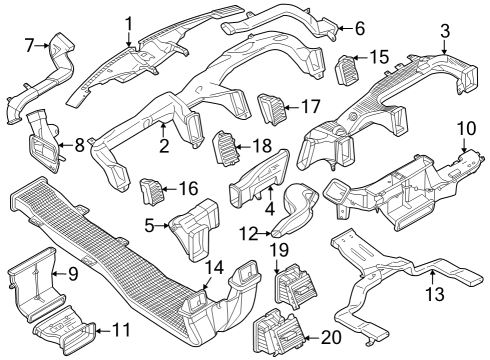 Ducts LOUVRE ASY - VENT AIR Diagram for ML3Z19893AG