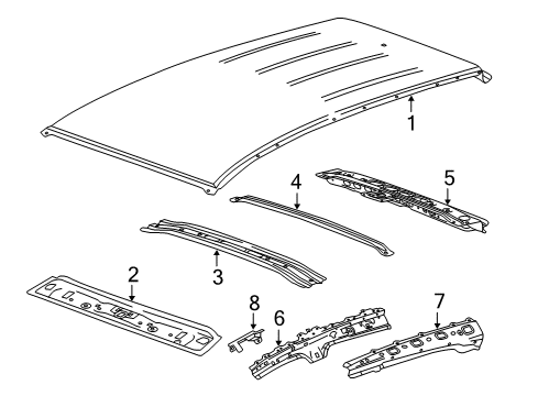 2021 Chevrolet Trax Roof & Components Bracket Diagram for 42355935