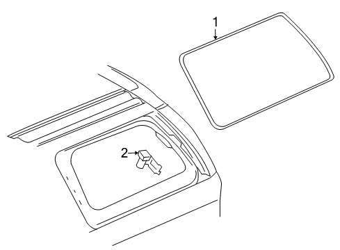 2006 GMC Envoy XL Quarter Panel - Glass & Hardware Actuator Diagram for 15297366