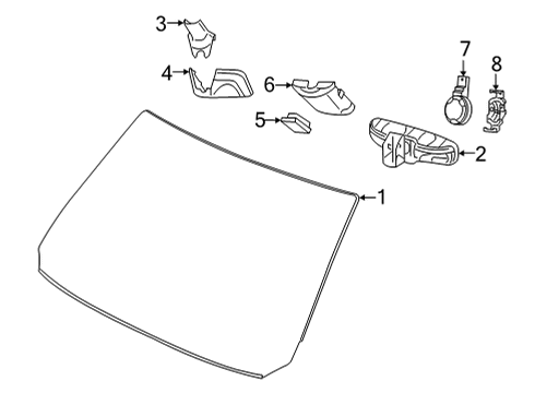 2019 Chrysler Pacifica Wiper & Washer Components Low Cover-Mirror Diagram for 68213404AA