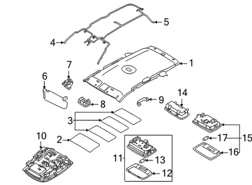 2021 Kia Sorento Interior Trim - Roof Feeder Cable-Antenna Diagram for 96230P2400