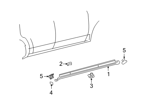 2008 Mercury Sable Exterior Trim - Pillars, Rocker & Floor Rocker Molding Diagram for 6G1Z5410176BA