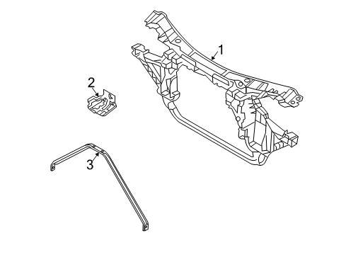 2008 BMW X3 Radiator Support Front Panel Diagram for 51643419945