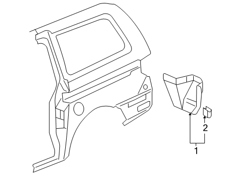 2006 Honda Odyssey Exterior Trim - Side Panel Fender, R. RR. (Inner) Diagram for 74551SHJA00