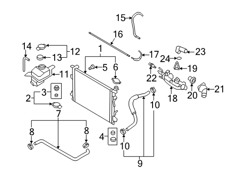 2010 Hyundai Azera Powertrain Control Hose Assembly-Radaator, Lower Diagram for 254153L200