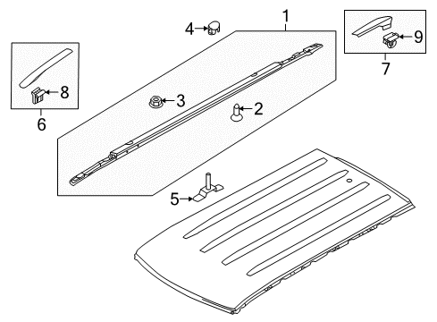 2019 Kia Niro Luggage Carrier Base Assembly-Front Door Outside Diagram for 87255G5000PCC