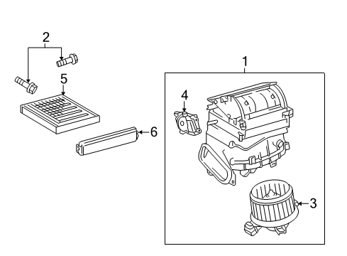 2013 Toyota Prius V Blower Motor & Fan Blower Assembly Diagram for 8713047140