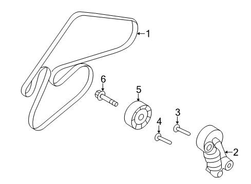 2013 Hyundai Santa Fe Belts & Pulleys V Ribbed Belt Diagram for 252123C300