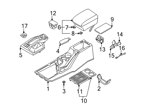 1999 Infiniti QX4 Center Console Cup Holder Assembly-Black Diagram for 684300W010