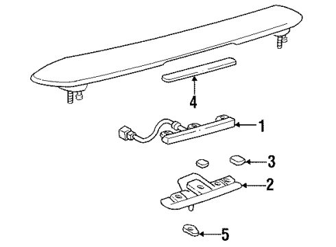 1992 Toyota Camry High Mount Lamps High Mount Lamp Diagram for 8157033050