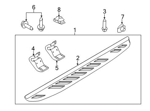 2012 Ford F-150 Running Board Mount Bracket Screw Diagram for N806155S437
