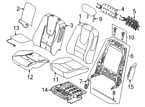2011 Ford Fusion Front Seat Components Seat Cushion Pad Diagram for 6E5Z54632A23B
