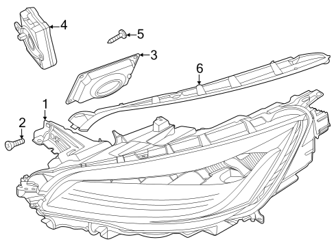2021 Lincoln Aviator Headlamps Composite Assembly Diagram for LC5Z13008AB