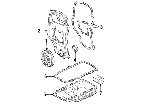 1993 Oldsmobile Achieva Filters Gasket Pkg-Engine Front And Chain Housing Cover(Free Of Asbestos) Diagram for 12351101