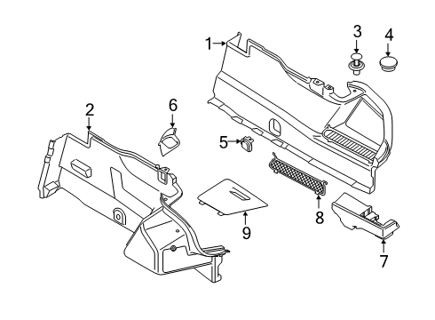 Interior Trim - Rear Body LEFT TRUNK TRIM Diagram for 51477435269