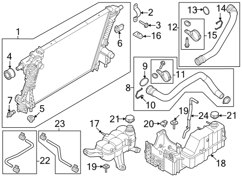 Radiator & Components HOSE - OVERFLOW Diagram for PC3Z8075B