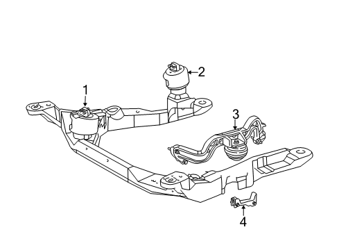 Engine & Trans Mounting Rear Support Diagram for YF1Z6A025AA