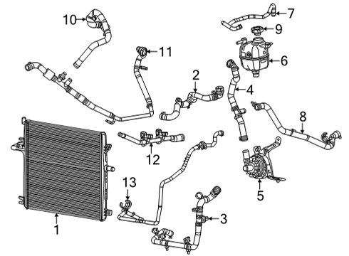 2022 Jeep Wrangler Oil Cooler TRANSLINE-Oil Cooler Return Diagram for 68282408AB