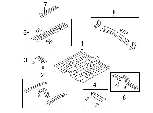 2007 Chrysler Sebring Pillars, Rocker & Floor - Floor & Rails REINFMNT-Floor Pan Diagram for 5155515AC