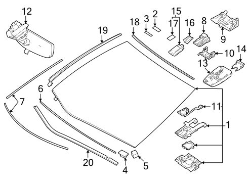 2022 Toyota Mirai Glass, Reveal Moldings Mirror Cover Diagram for 8646662070