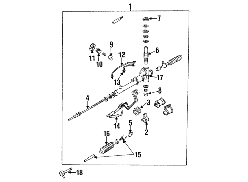 1995 Kia Sephia P/S Pump & Hoses, Steering Gear & Linkage Seal-Dust Diagram for K802132279