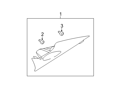 2011 Hyundai Sonata Interior Trim - Quarter Panels Trim Assembly-Rear Pillar RH Diagram for 858603Q000YDA