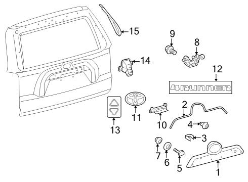2011 Toyota 4Runner Parking Aid Molding Bolt Diagram for 9010906361