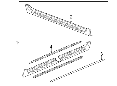 1991 Chevrolet V2500 Suburban Running Board Molded Assist Steps in Black Diagram for 84526406