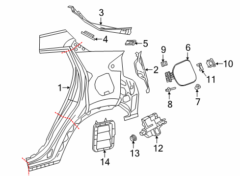 2019 Toyota C-HR Fuel Door Lock Diagram for 7703047041
