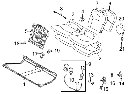 2013 Mini Cooper Rear Seat Components Hex Bolt With Washer Diagram for 07119905398